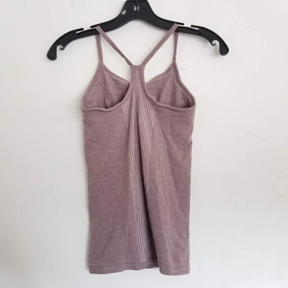 Nike Racerback Built In Cami Workout Active Tank Top Mauve Pink Purple Sz Small